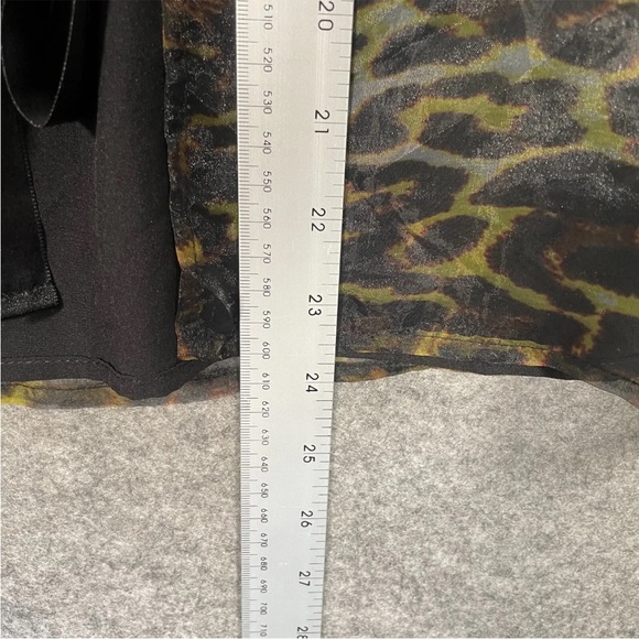 TOPSHOP Organza Blouse Size UK 12 Womens Animal Leopard Print Backless Bow Tie - Picture 9 of 9